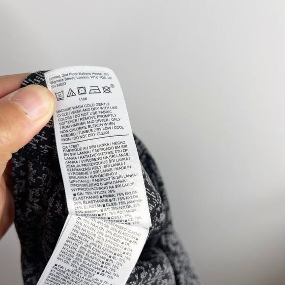 Athleta Small Black Gray Ultimate Stash Pocket Textured 7/8 Tight Static Print - Picture 9 of 12